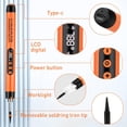 thumbnail image 5 of Cordless Soldering Iron Kit, USB Rechargeable Portable Cordless Soldering Iron,LED Light and LCD Digital Adjustable Temperature, Soldering Iron for Electric Repairs, DIY(Orange), 5 of 7
