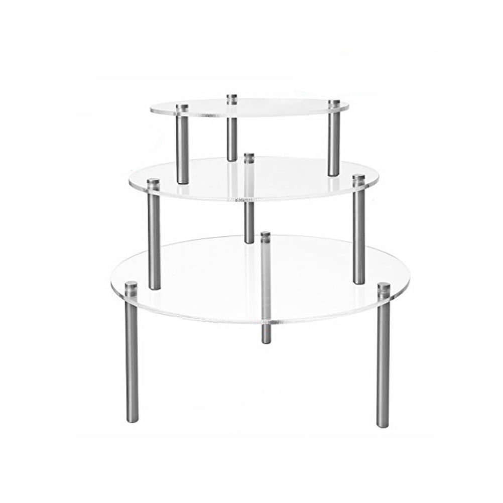 Alessi Round Acrylic Cake Stand 3 Layers Cupcake Holder Shelf Stackable Detachable Wedd 