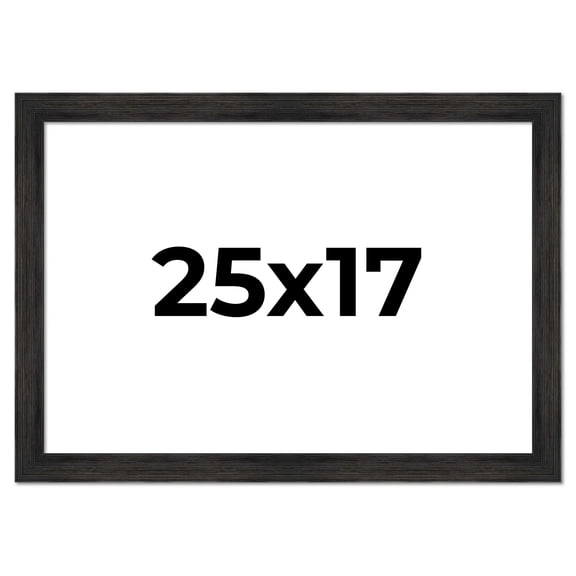 25x17 Frame Black Rustic Barnwood Solid Wood Picture Frame | 1.5 Inch Moulding Width | Includes UV