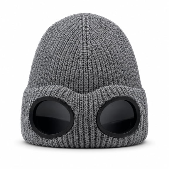 Boggle Boyz Beanie, Windproof Winter Ski Hat with Built-in Goggles One Size Fits Most Adults