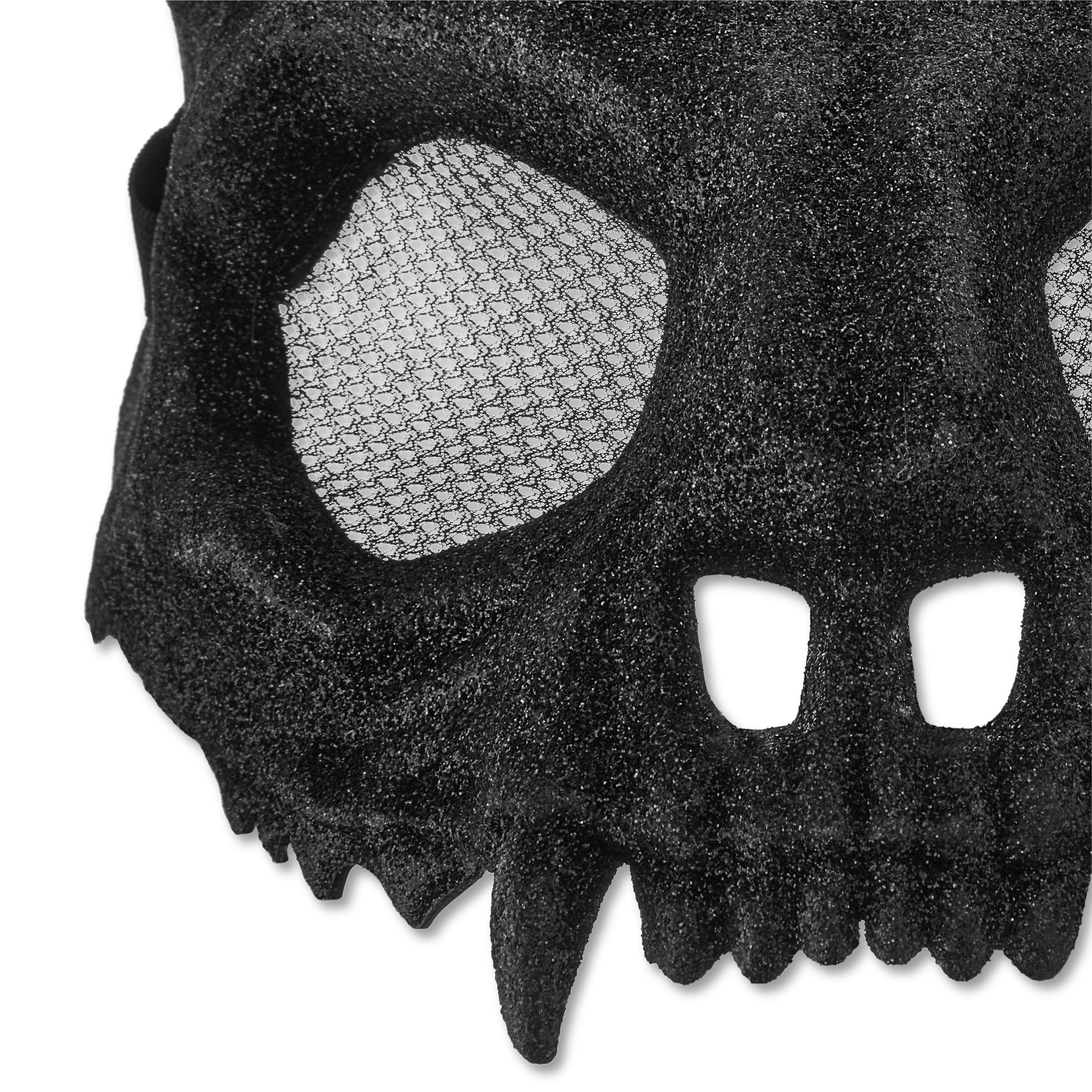 Glitter Skeleton Cat Mask Costume Accessory for Adults, Black, Halloween by Way To Celebrate