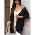 thumbnail image 3 of jinghuiyue Womens Lightweight Cardigans Casual Open Front Long Sleeve Knit Long Cardigan Sweaters with Pockets M, 3 of 7
