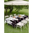 thumbnail image 3 of Outdoor Tablecloth with Umbrella Hole and Zipper, Pink Black Christmas Tree Rectangle Table Cloth 54x80 Inch Waterproof Tablecloth, Xmas Snowflake Picnic Table Cover for Patio Camping, 3 of 7