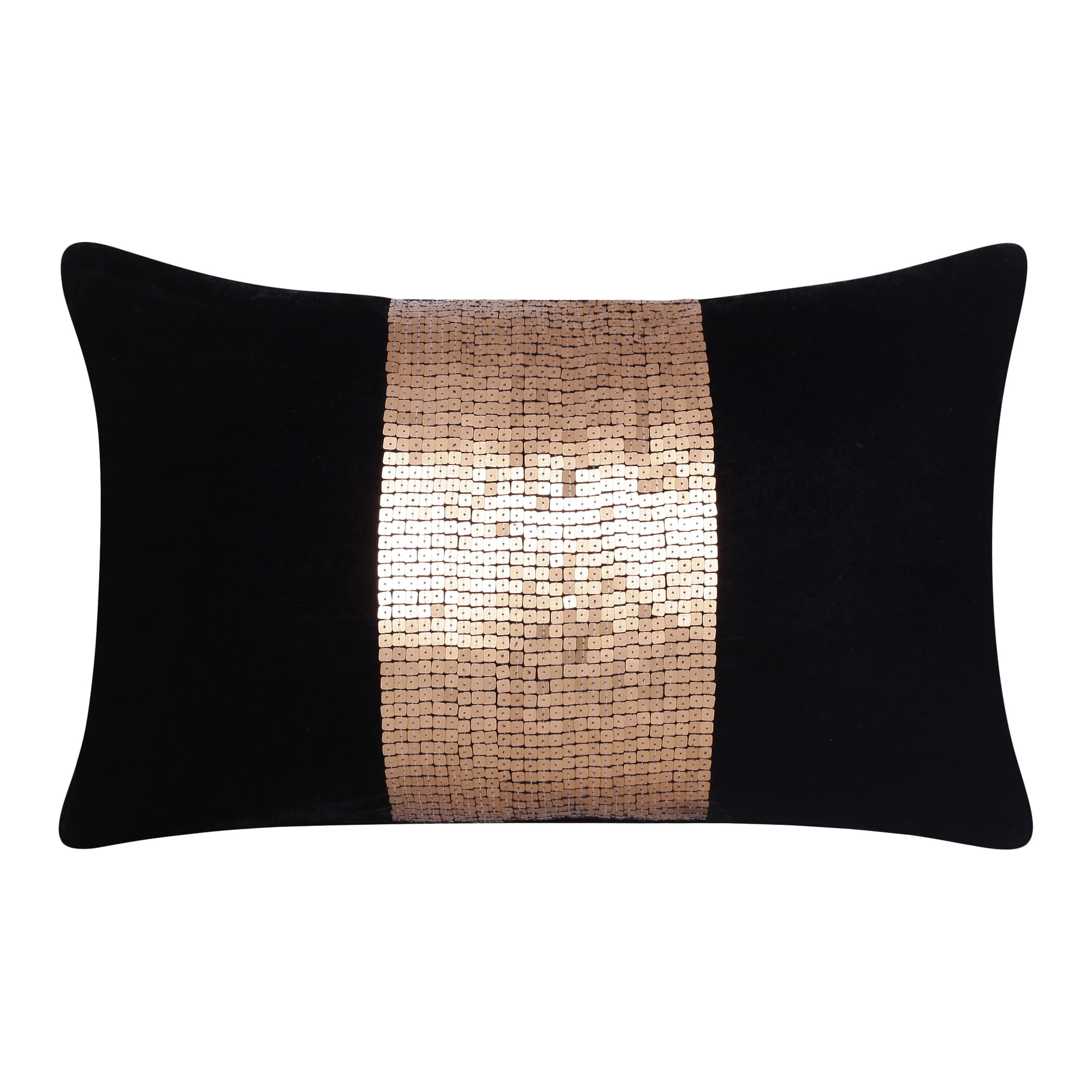 Harlow Hill Demi 16" x 24" Black/Gold Abstract Polyester Adult Decorative Throw Pillow Cover