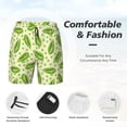 thumbnail image 3 of Naloa Green Peas Print Men Swim Trunks with Compression Liner ,Board Shorts,Men's Swim Shorts with Drawstring and Elastic Waistband-Large, 3 of 6