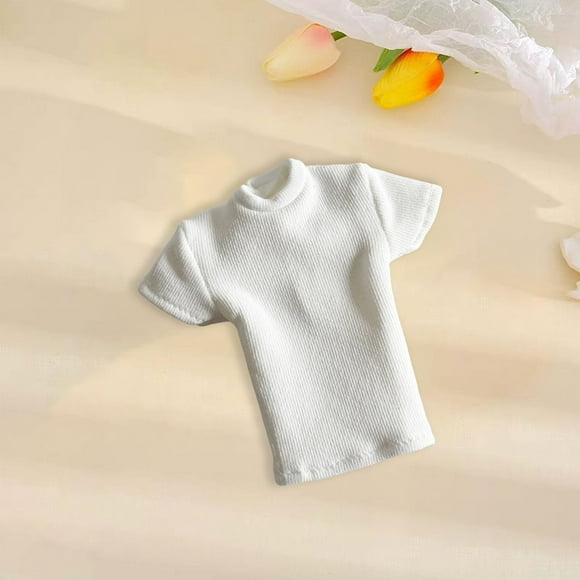 BELOVING 1/12 Scale T Shirt 6'' Action Figure Model Short Sleeve 1/12 Scale for 6inch Female Soldiers Figures Dress up Doll Model Accs white