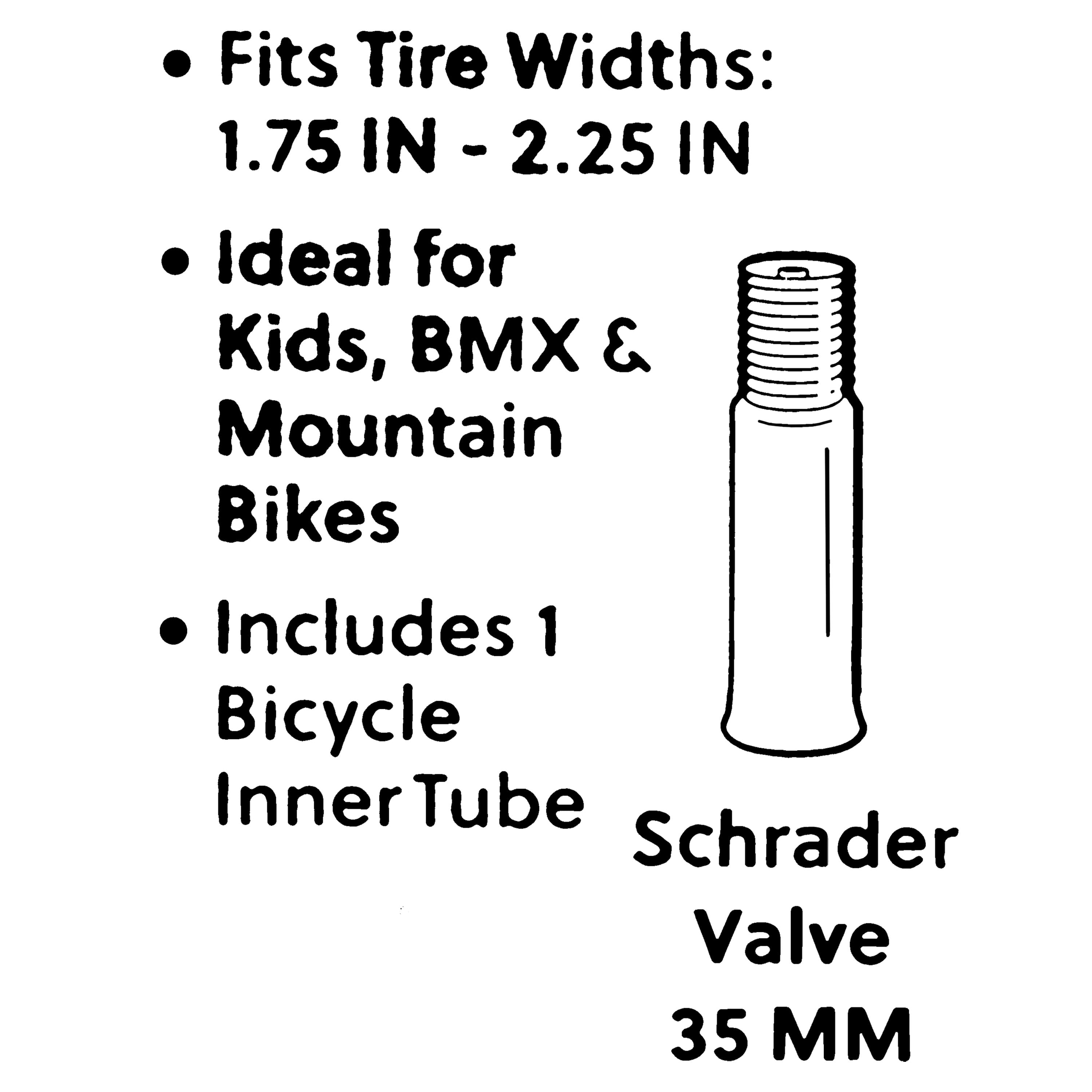 (2 pack) Concord Replacement Bicycle Inner Tube, 16", Schrader Valve