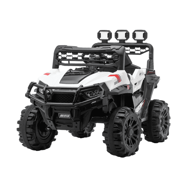 Carrito Eléctrico Infantil Tipo 4x4 con Control Remoto Blanco