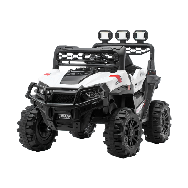 Carrito Eléctrico Infantil Tipo 4x4 con Control Remoto Blanco