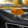thumbnail image 3 of Car Decoration Nodding Cat Ornament Auto Accessory for Home Decor Shelf Desk Yellow, 3 of 10