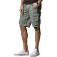 thumbnail image 3 of Matchstick Men Cotton Solid Twill Cargo Shorts Relax Multi-Pocket for Work Summer Beach, 3 of 7
