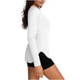 thumbnail image 4 of Avrnliq Womens White UPF 50+ Long Sleeve Sun Shirt UV Protection Rash Guard Quick Dry Thumb Hole Outdoor Swim Hiking Running Active Top,Size L, 4 of 6