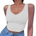 thumbnail image 6 of Harpily 50% Off Clear! Women's Spaghetti Strap Tank Top Women's Deep V Neck Top Shirt Basically Crop Tank Tops Sleeveless Ribbed Blouse Solid Sport Top, 6 of 8