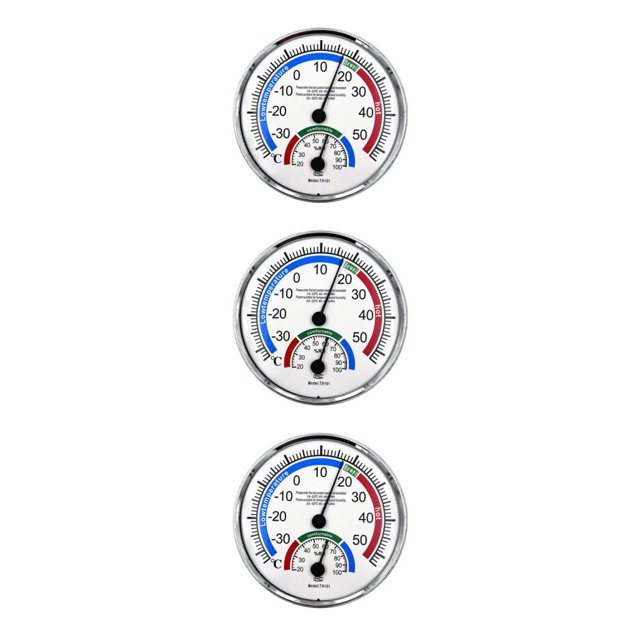 Monstrate 2-in-1 Hygrometer Temperature Humidity Gauge Dial Living Equipment Plastic Room Indoor Operated Analog Battery Type1