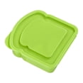 thumbnail image 3 of Caja de sándwich de pan tostado, lonchera bento, soporte reutilizable, portátil con tapa, golosina Verde, 3 of 8