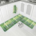 thumbnail image 2 of Kitchen Rugs and Mats,Birch Forest Green Leaves Seamless 2 Piece Anti Fatigue Area Runner Rug Set Comfort Standing Floor Mat,Vintage Oil Painting Art Non Slip Absorbent Doormats for Laundry/Bathroom, 2 of 6