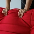thumbnail image 3 of Magic Home Modern Sectional Sofa Togo Sofa Lazy Sofa Foam Couch Floor Sofa Velvet Couch for Living Room and Apartment,6 Seat Sofa and Ottoman,Red, 3 of 11