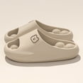 thumbnail image 2 of Massage Bubble Slippers for Women Men Nonslip Quick Drying EVA Shower Shoes Cloud Slides Platform Sandals Khaki Size 7, 2 of 4
