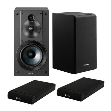 Sony SSCS5 3-Way 3-Driver Bookshelf Speaker System (Black) with Isolation Pads