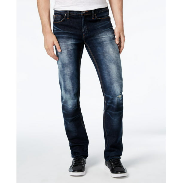 GUESS - Guess NEW Mens Size 38x33 Classic Slim Washed Straight Leg ...