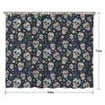 thumbnail image 5 of Navy Floral Skull Pattern Shower Curtain 84"x72" ,Bathroom Decorative Shower Curtains Set with 12 Hooks,Modern Waterproof Washable Shower Curtain, 5 of 6