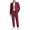 Wine Red, variant on Men's 2 Piece Linen Suits Set Regular Fit Casual Linen Lightweight Suit Summer Beach Wedding