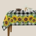 thumbnail image 4 of Sunflower Square Tablecloth 52×52 Inch Black White Buffalo Check Farmhouse Table Cloth Small Square Tablecloths Indoor Outdoor Washable Wrinkle Free Stain Resistant Waterproof Fabric Table Cover, 4 of 6