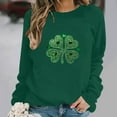 thumbnail image 4 of ClodeEU Women St. Patrick's Day Clover Print Sweatshirt，Long Sleeve Round Neck Casual Fashion Pullover Green 01,Womens Plus L, 4 of 6