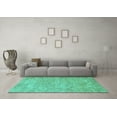 thumbnail image 3 of Ahgly Company Indoor Rectangle Abstract Turquoise Blue Modern Area Rugs, 2' x 4', 3 of 4