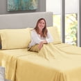 thumbnail image 6 of Clara Clark Twin Size Bed Sheets Set - Deep Pocket 3 Piece - 1800 Hotel Luxury Soft Double Brushed Microfiber, Vanilla Yellow, 6 of 7