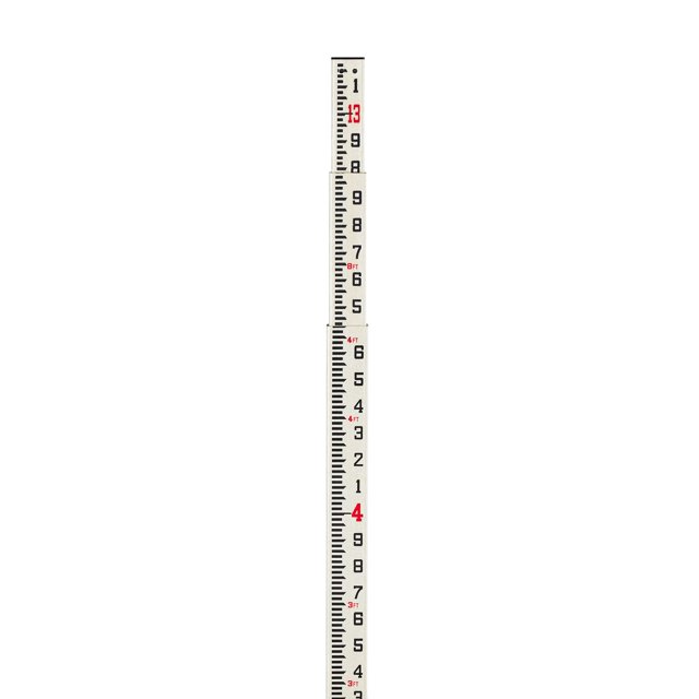AdirPro 13-foot Fiberglass Rectangular Leveling Rods - 8ths, 3 Section Telescopic with Carrying Case