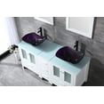 thumbnail image 3 of 60 Inch White Bathroom Vanity Cabinet Optional Double Sink Combo Tempered Glass Top Mirror, 3 of 6