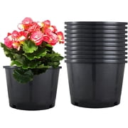 10-Pack 5 Gallon Squat Round Premium Nursery Pot Plant Flower Seedling Container Garden Planter Pots for Indoor Outdoor Plants Flower Vegetables Black (5 Gallon Squat)