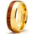 thumbnail image 2 of Metal Masters Mens Tungsten Wedding Band Engagement Ring Koa Wood Goldtone 8mm Comfort-Fit, 2 of 5