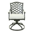 thumbnail image 4 of 37 Inch Wynn Swivel Patio Dining Chair, Cushioned Seat, Gray - Saltoro Sherpi, 4 of 5