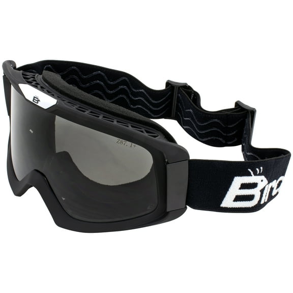 Birdz Eyewear Pelican Fitover Padded ATV Motorcycle Riding Over The Glasses (OTG) Goggles Black