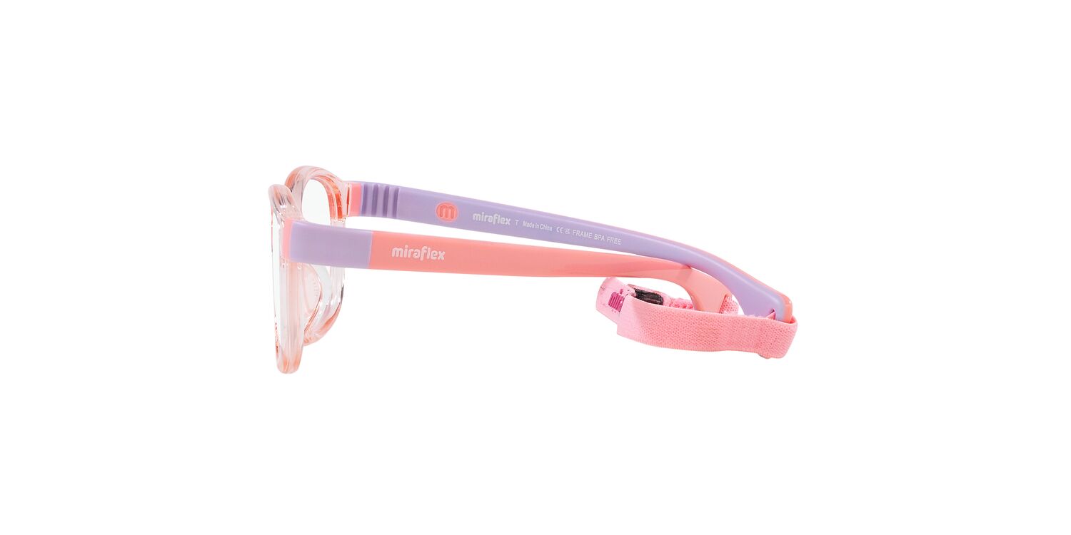 Miraflex Youth 0MF4007 Flexible & Safe Eyeglasses with Case & Headband, 46mm, Translucent Coral