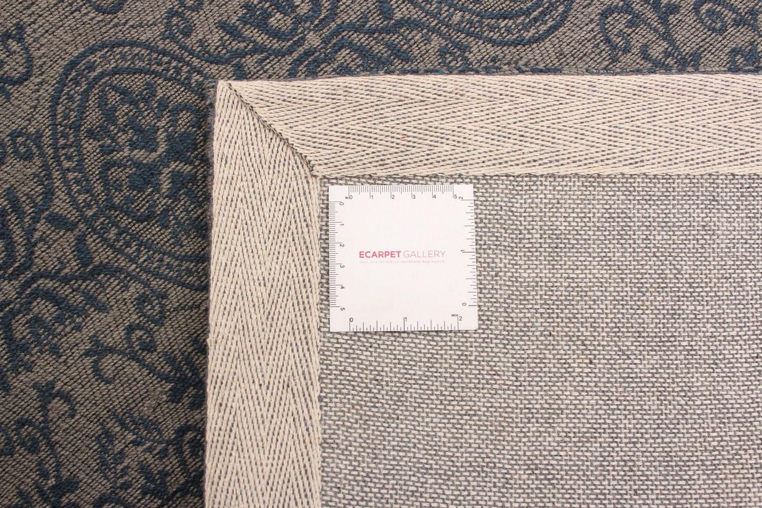 ECARPETGALLERY 4'9" x 6'9" Contemporary Collage Handmade Area Rug for Living Room, Dining Room and Bedroom in Blue