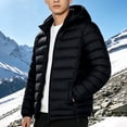 thumbnail image 5 of Goodtrade8 Zip up Hoodie Jacket for Men Big and Tall Puffer Jacket Casual Solid Color Long Sleeve Hooded Warm Winter Mens Coats, 5 of 9