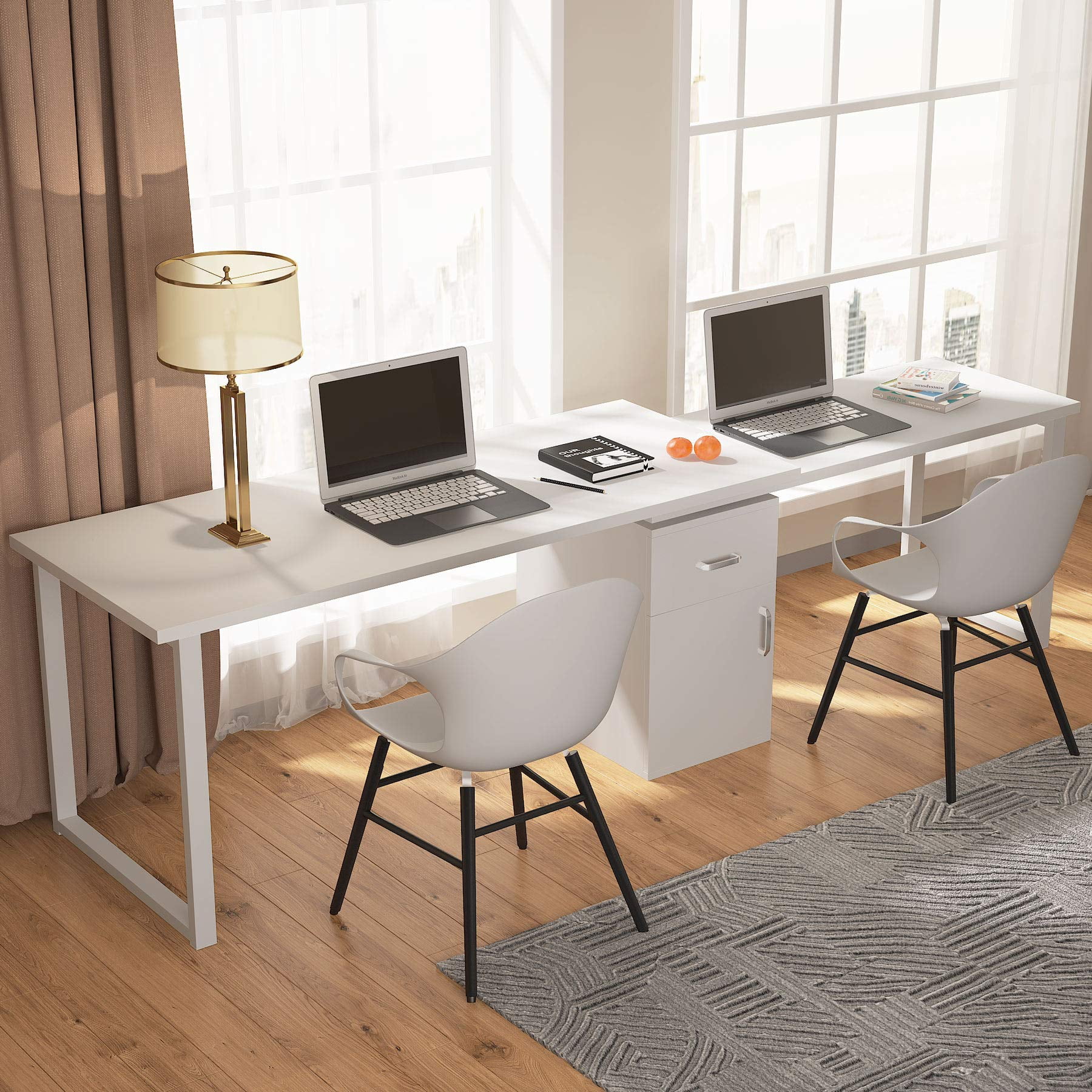 Tribesigns Rotating LShaped Computer Desk, 55 Inches Modern Corner Computer Desk Large Study