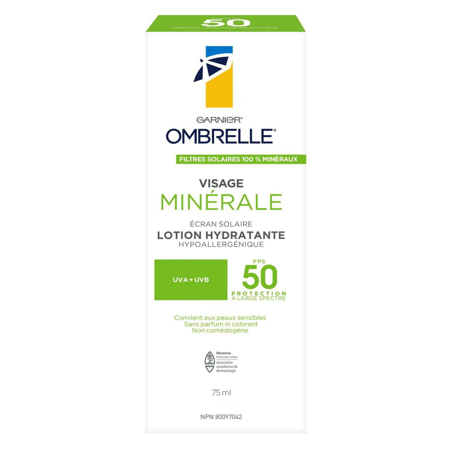 Garnier Ombrelle Face Mineral Hydrating Sunscreen Lotion SPF 50, 75ml