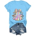 thumbnail image 6 of Dmsael Halloween T-Shirts for Women Cute Ghost Graphic Tees Fall Crewneck Short Sleeve Party Halloween Shirt Women(Sky Blue,M), 6 of 7