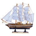thumbnail image 5 of Accent Collection Brown Wooden Sailboat Model With Realistic Cloth Sails - Nautical Marine-Inspired Home Decor, 5 of 5