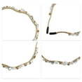 thumbnail image 4 of Unique Bargains Rhinestone Vintage Wavy Headband Faux Pearl Headband Women Hairband Gray, 4 of 7