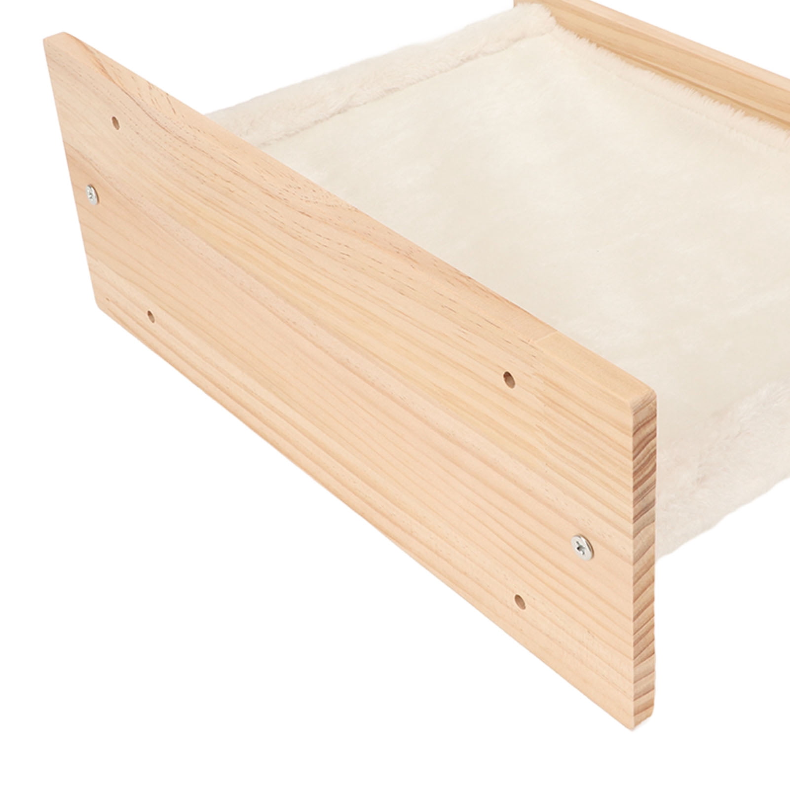 Riousery Wall Mounted Cat Hammock Bed Breathable Washable Space Saving Cat Window Perch Shelf Wood Furniture for Indoor Cats and Kittens Sleeping Resting 16.5 inches / 42 cm