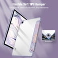 thumbnail image 4 of Fintie Hybrid Slim Case for Samsung Galaxy Tab A9+ / Tab A9 Plus 11 inch 2023 Model (SM-X210/X216/X218), Shockproof Cover with Clear Transparent Back Shell, Auto Wake/Sleep, Lilac Marble, 4 of 9