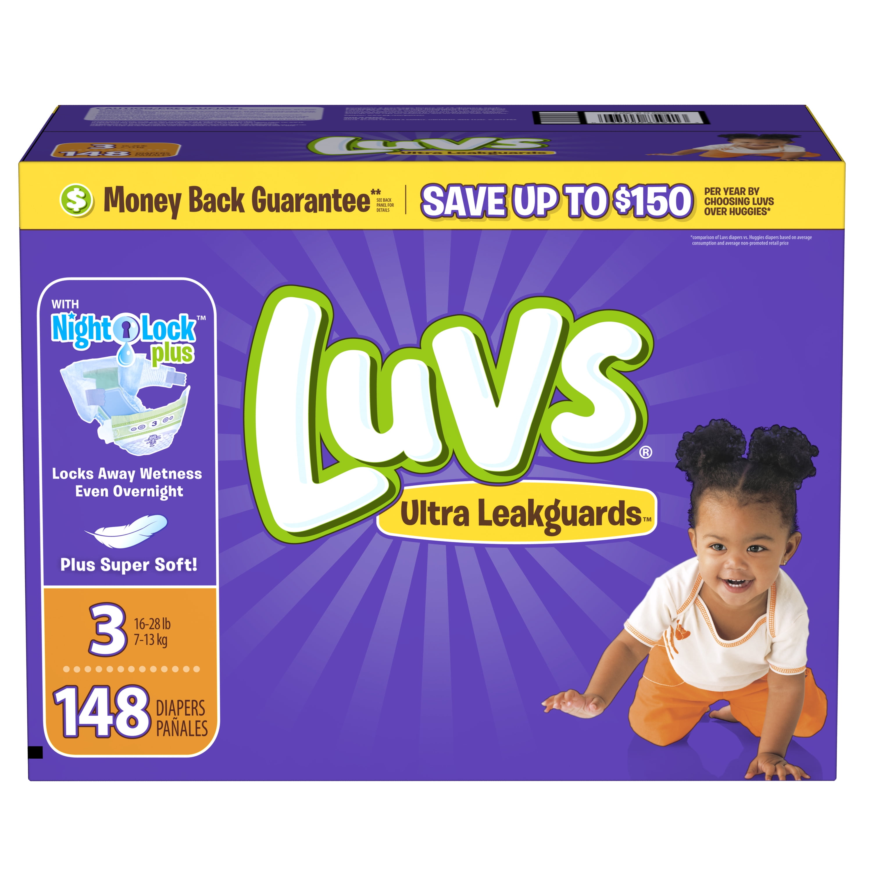 Size 5-148 Count Luvs Ultra Leakguards Disposable Baby Diapers 