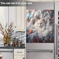 thumbnail image 5 of Cat Flowers White Dishwasher Magnetic Covers Magnet Sticker Kitchen Decor Dishwasher Refrigerator Front Door Covers Decorative Magnetic 23" x 26", 5 of 5