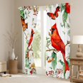 thumbnail image 3 of Manfei Cute Cardinals Curtains Pack of 2 (42x84 Each),Rustic Flower Moth Curtains Blackout,Green White Red Bedroom Curtains For Teens,Ultra Soft Home Decor, 3 of 6