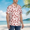 thumbnail image 3 of Sikiie Red Football Print Men's Hawaiian Shirt, Summer Beach Button Pocket Short Sleeve T-Shirt,XX-Large, 3 of 7
